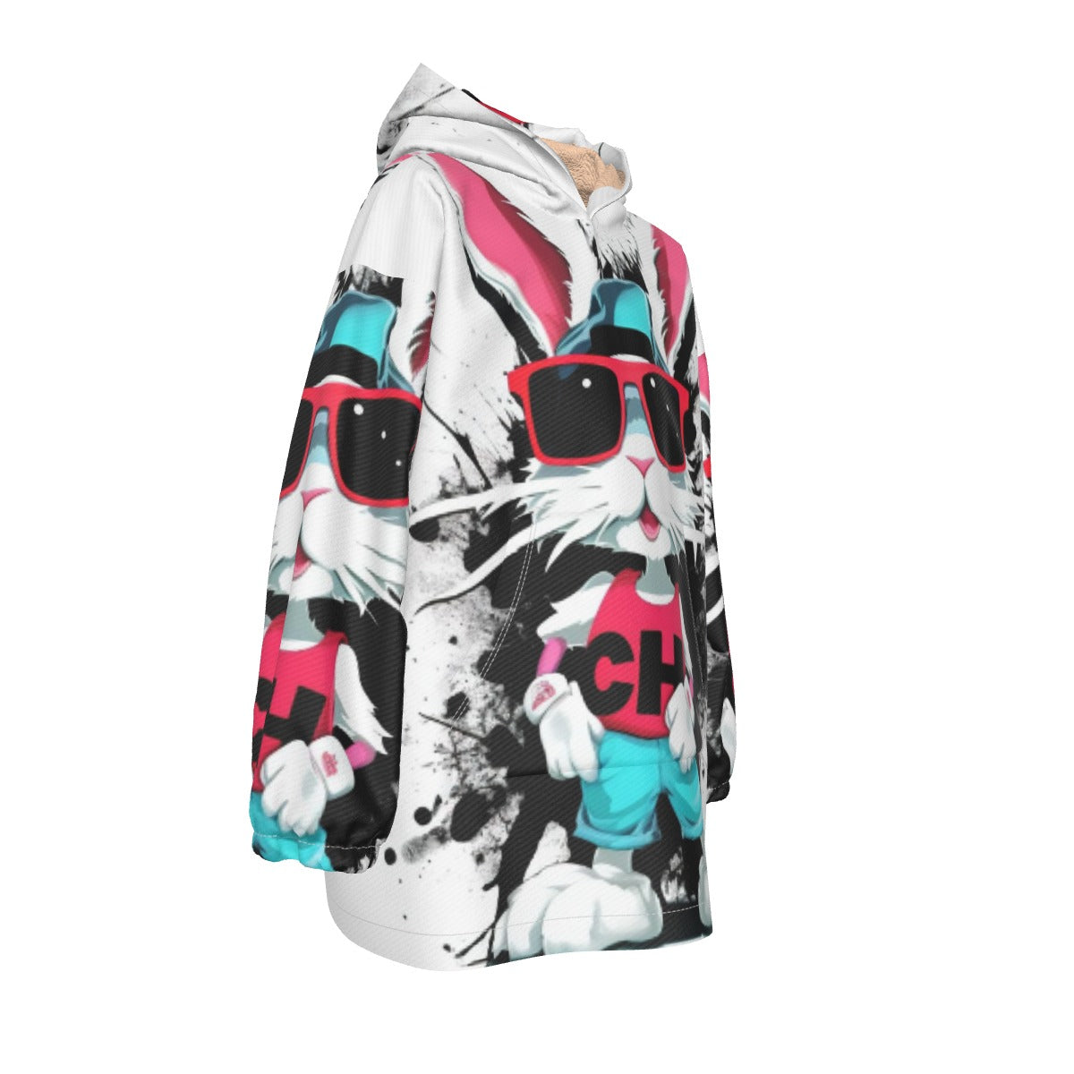 All-Over Print Kid's Sherpa Fleece Hoodie Blanket