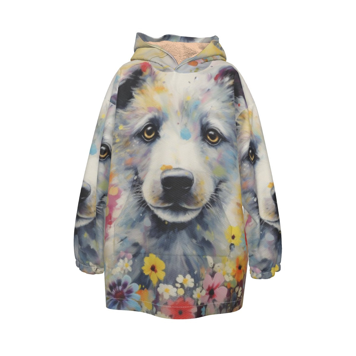 All-Over Print Kid's Sherpa Fleece Hoodie Blanket