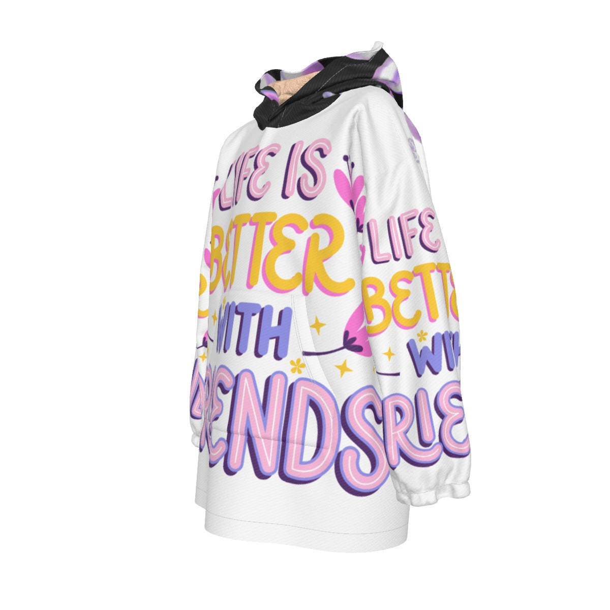 All-Over Print Kid's Sherpa Fleece Hoodie Blanket