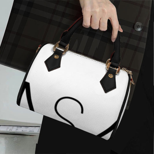 Classic Barrel-Shaped PU Leather Handbag
