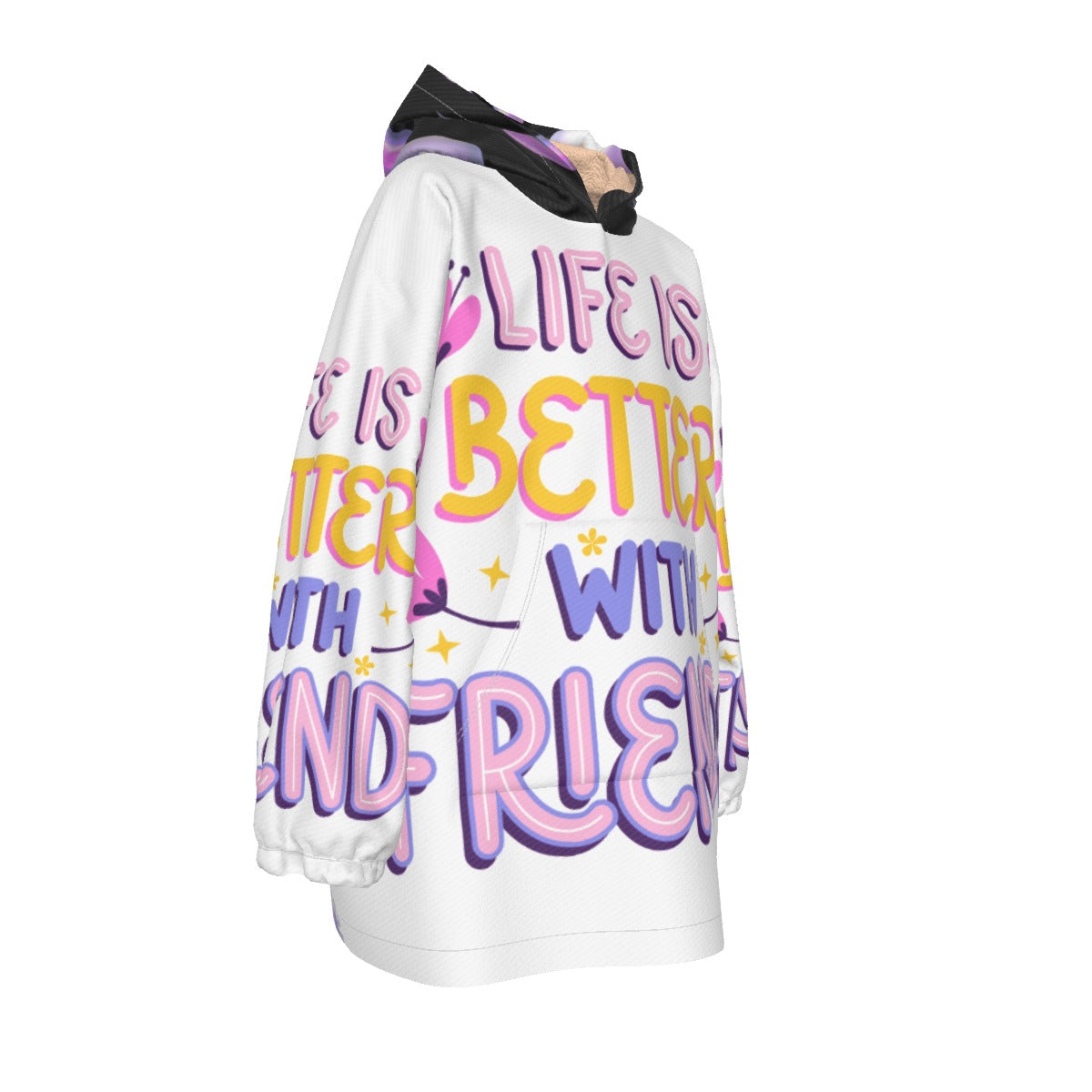 All-Over Print Kid's Sherpa Fleece Hoodie Blanket