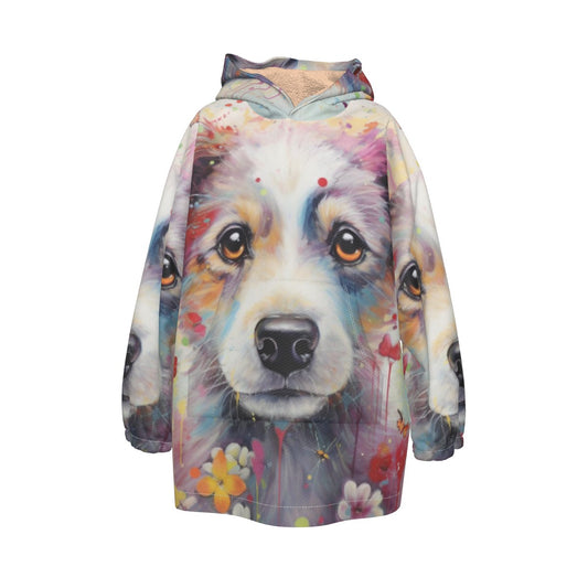 All-Over Print Kid's Sherpa Fleece Hoodie Blanket