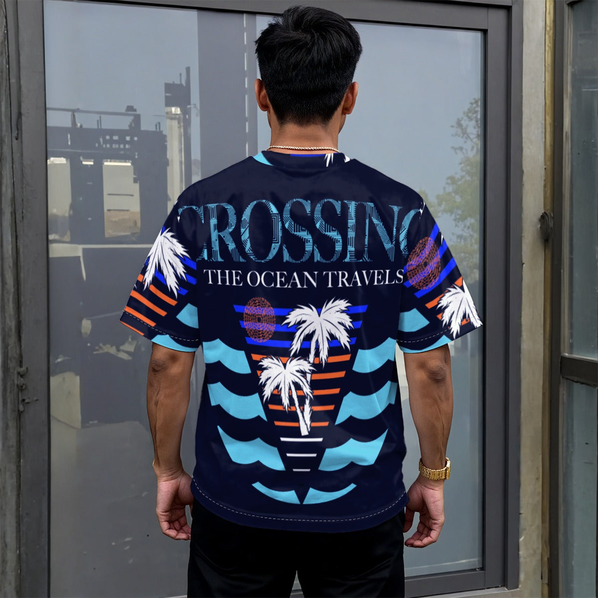 All-Over Print Unisex Drop-shoulder T-shirt|180GSM